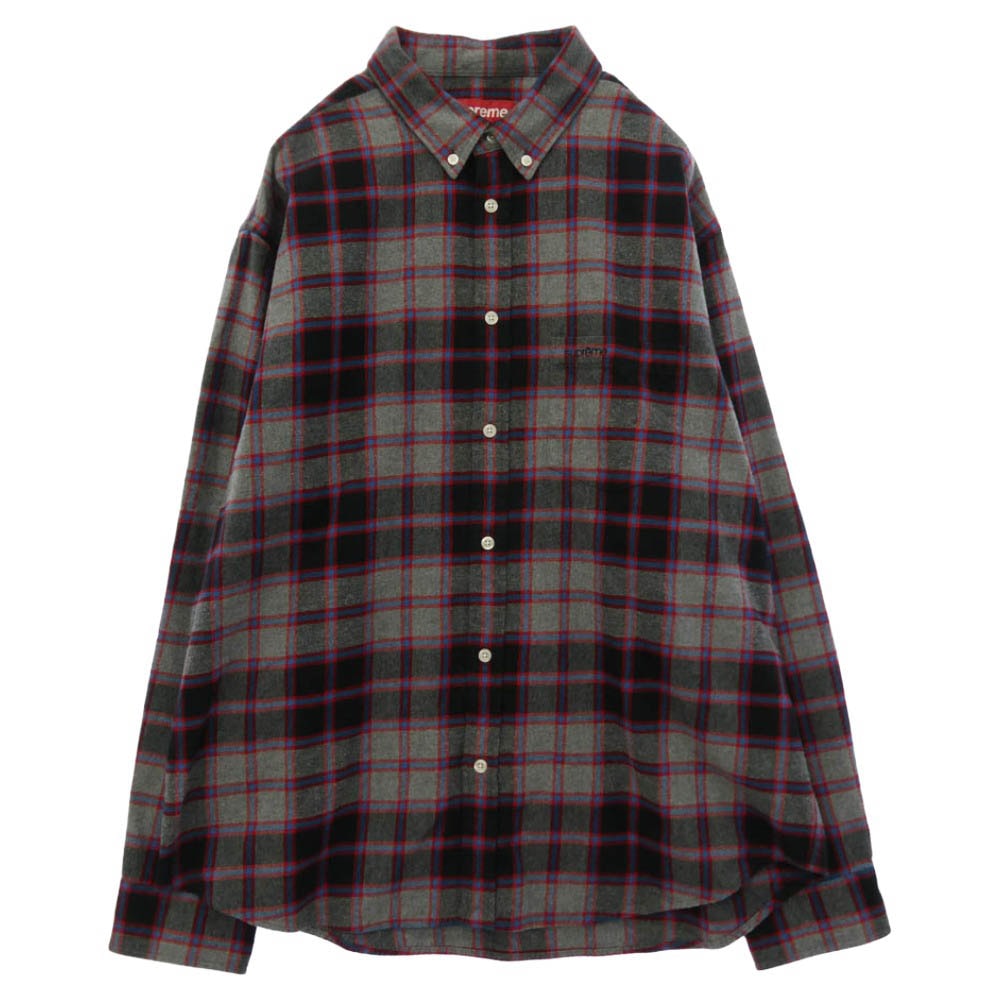 Supreme シュプリーム 25AW Plaid Flannel Shirt チェック フランネル 長袖 BD ボタンダウン シャツ マルチカラー系 L【中古】