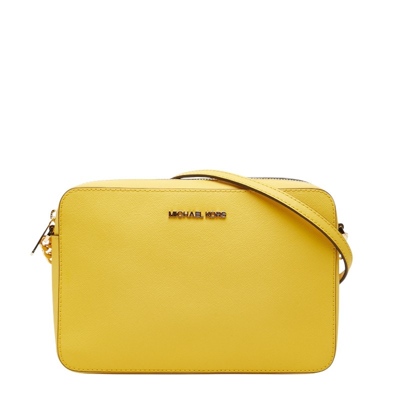 マイケルコース 斜め掛け ショルダーバッグ イエロー レザー レディース Michael Kors 中古