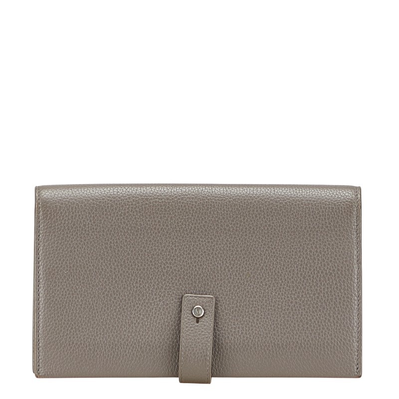 サンローラン サックドジュール 長財布 504981 グレー レザー レディース SAINT LAURENT 中古