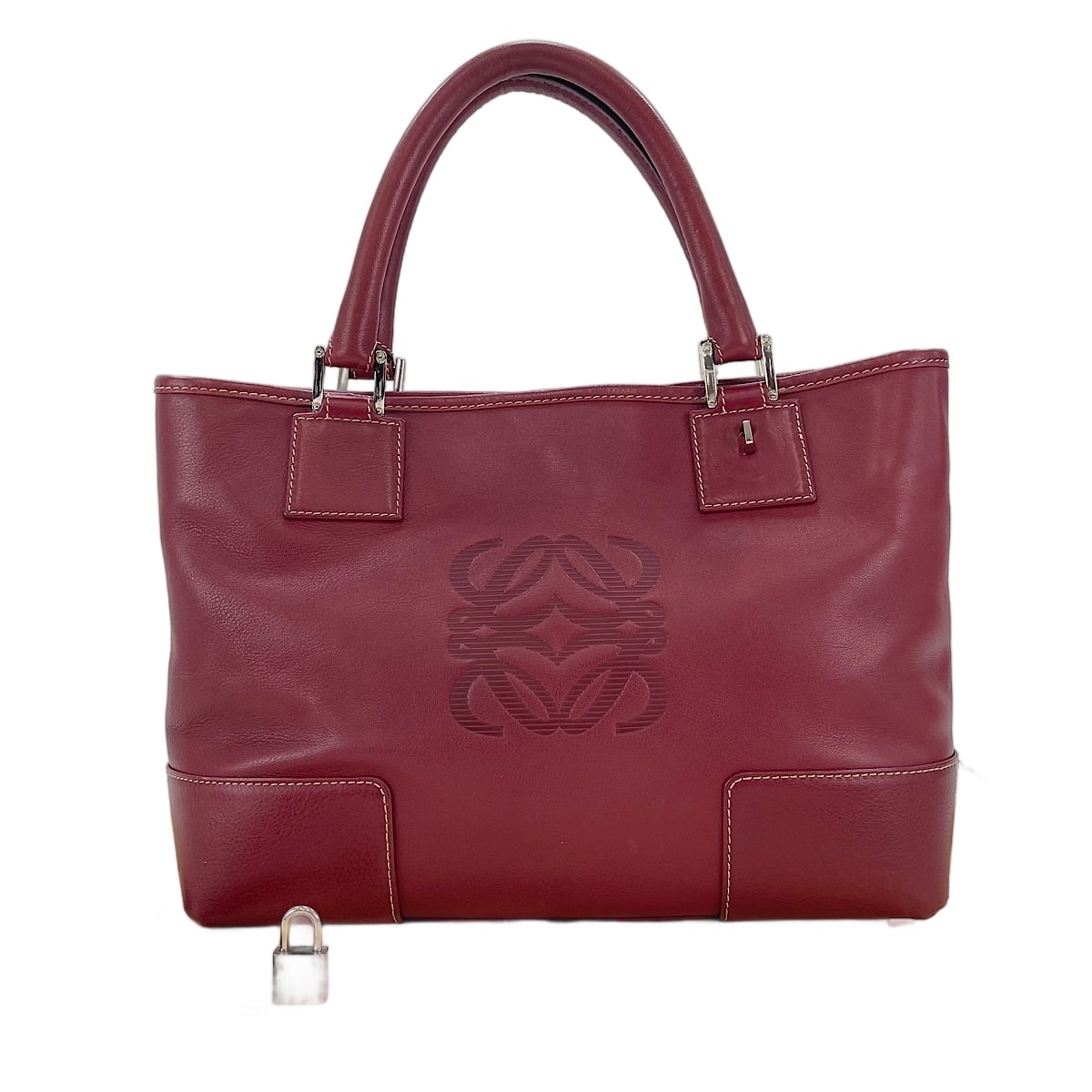 ロエベ LOEWE レザー アマソナ 28 アナグラム ハンドバッグ【中古】