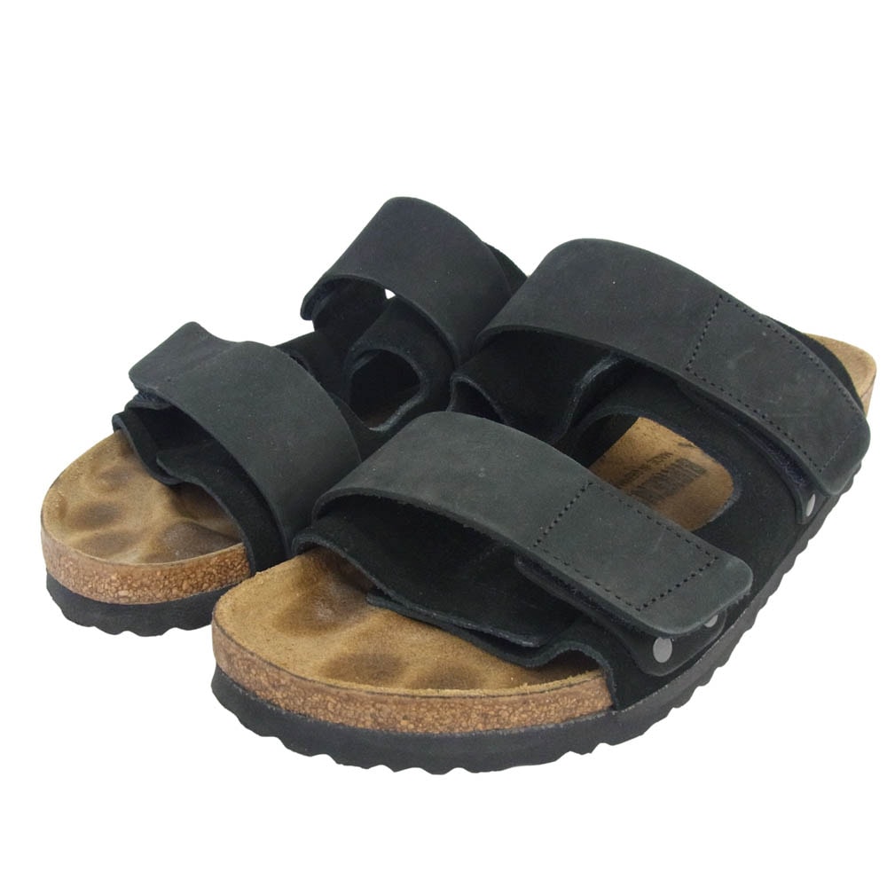 BIRKENSTOCK ビルケンシュトック サンダル UJI ウジ ヌバック スエードレザー サンダル ブラック系 41【中古】