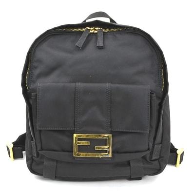 フェンディ FENDI リュック ナイロン ブラック ゴールド レディース 8BZ048-A94G【中古】 e60751g