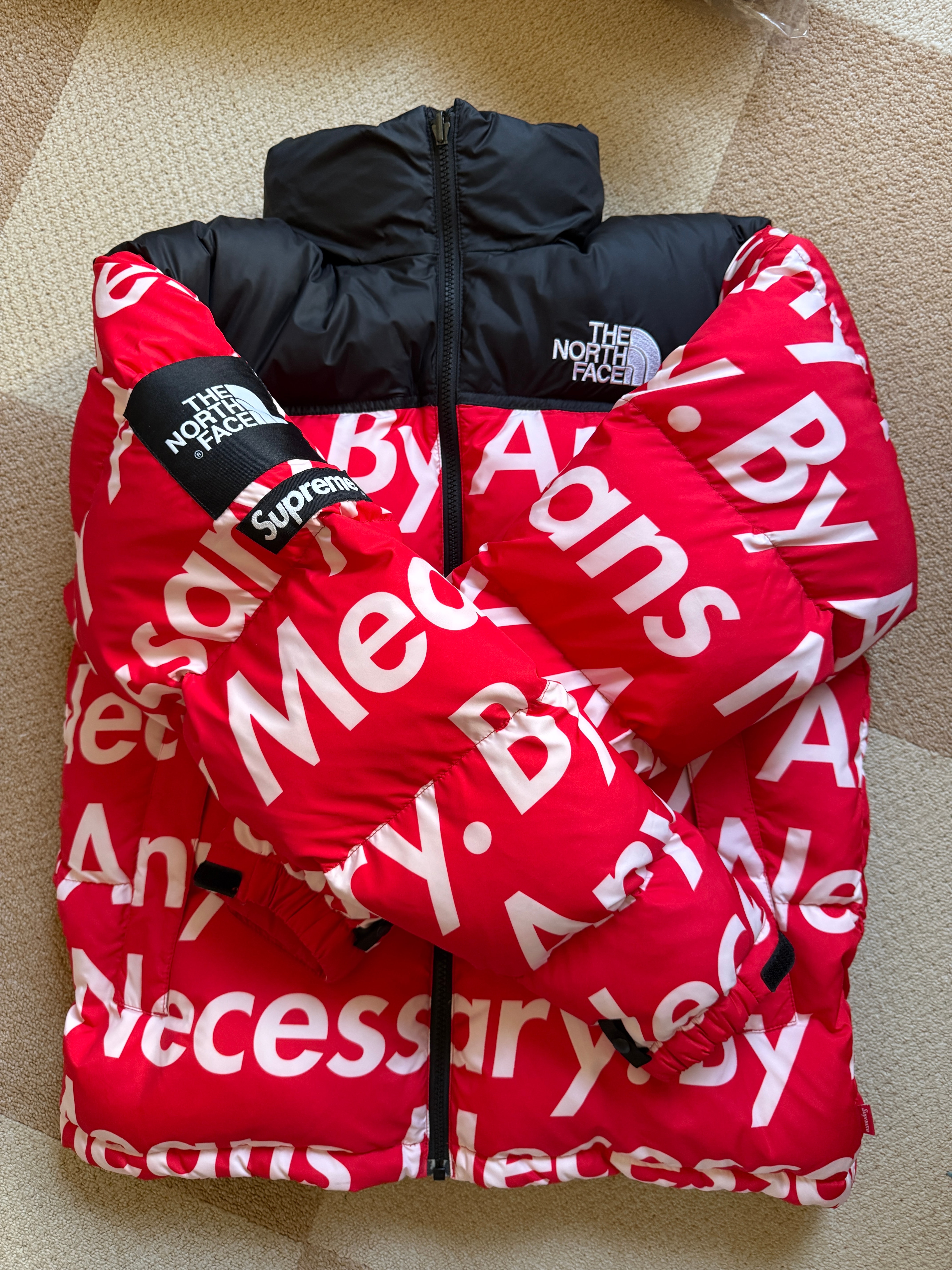Supreme x The North Face By Any Means Nuptse Jacket "Red"