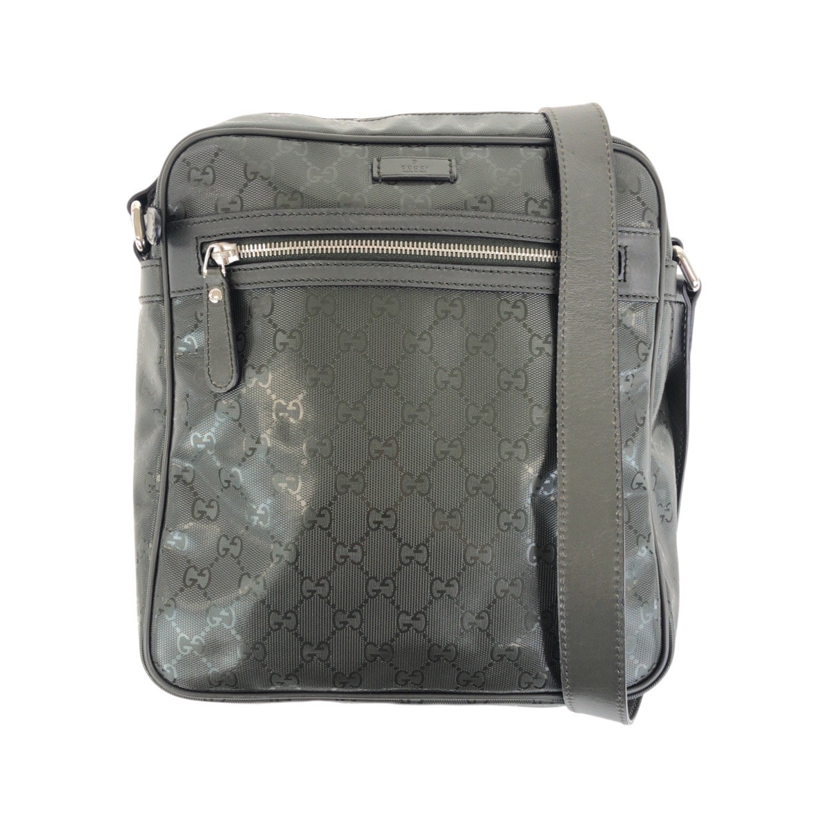 美品 GUCCI グッチ GGインプリメ カーキ シルバー金具 レザー PVC/ ショルダーバッグ メッセンジャーバッグ 503518 【中古】