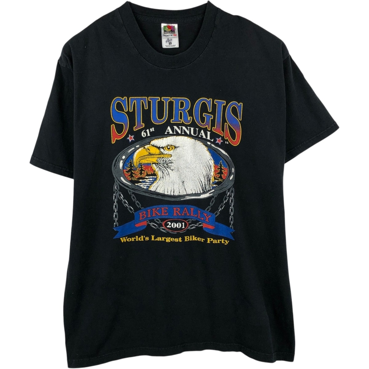 古着 00年代 フルーツオブザルーム FRUIT OF THE LOOM 鷲柄 イーグル柄 モーターサイクル バイクTシャツ メンズXL相当/eaa650687