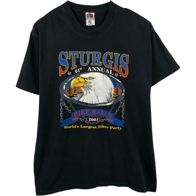 古着 00年代 フルーツオブザルーム FRUIT OF THE LOOM 鷲柄 イーグル柄 モーターサイクル バイクTシャツ メンズXL相当/eaa650687