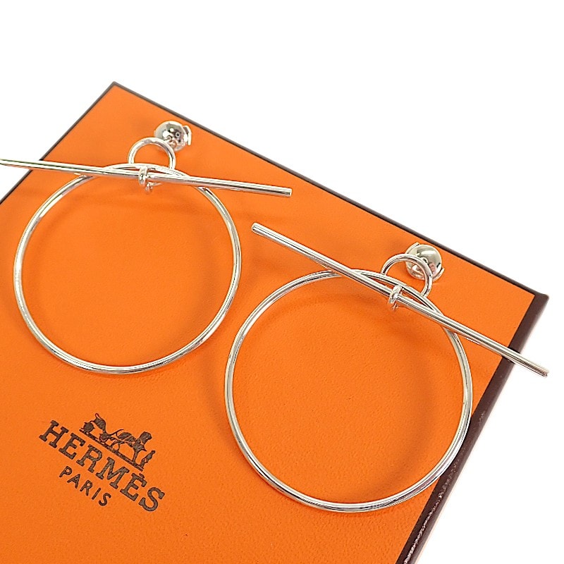 エルメス ループ MM ピアス シルバー925【中古】【Aランク】