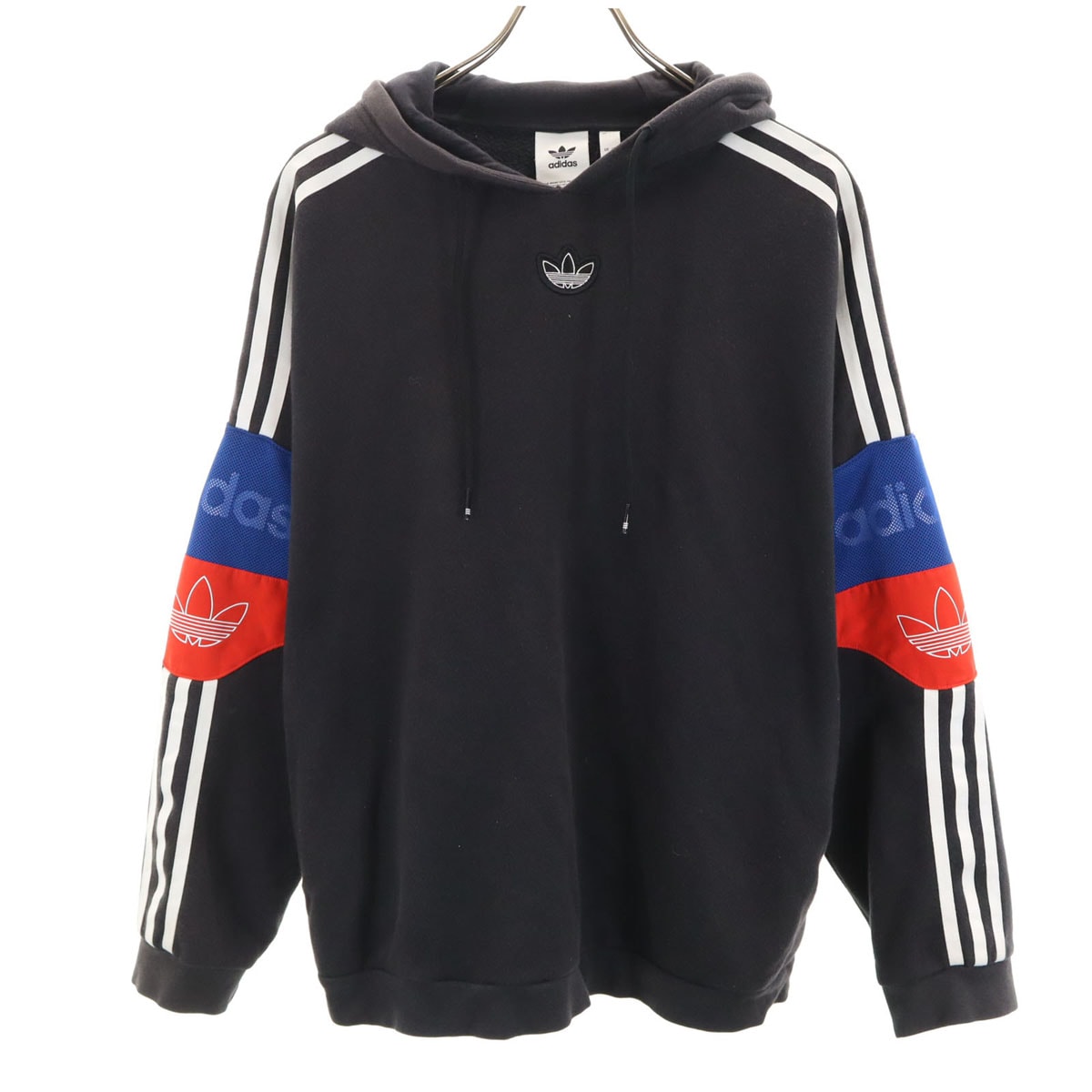 adidas Originals アディダスオリジナルス トレフォイルロゴ 長袖 スウェットパーカー M ブラック
