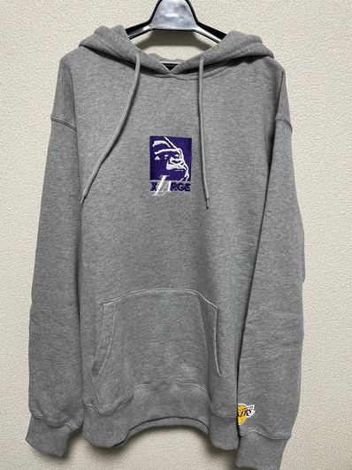 XLARGE x New Era x NBA LAKERS MIX LOGO PULLOVER HOODED SWEAT "Gray"
