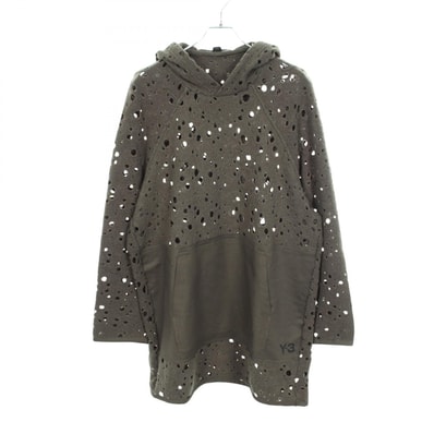 ワイスリー Y-3 WOOL JERSEY HOODIE パーフォレイテッド加工 パーカー 衣料品 トップス ウール ナイロン メンズ グリーン系 / カーキ系 CE6742 【中古】