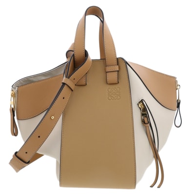 LOEWE ロエベ ハンモック スモール バッグ ショルダーバッグ 387.12 カーフ ベージュ レディース【中古】
