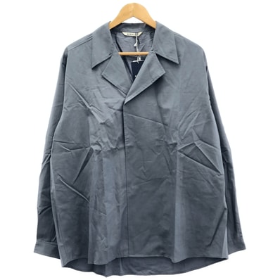 オーラリー 22SS A22SS04TN ダークブルーグレー WASHED FINX TWILL P/O SHIRTS プルオーバーシャツ 4