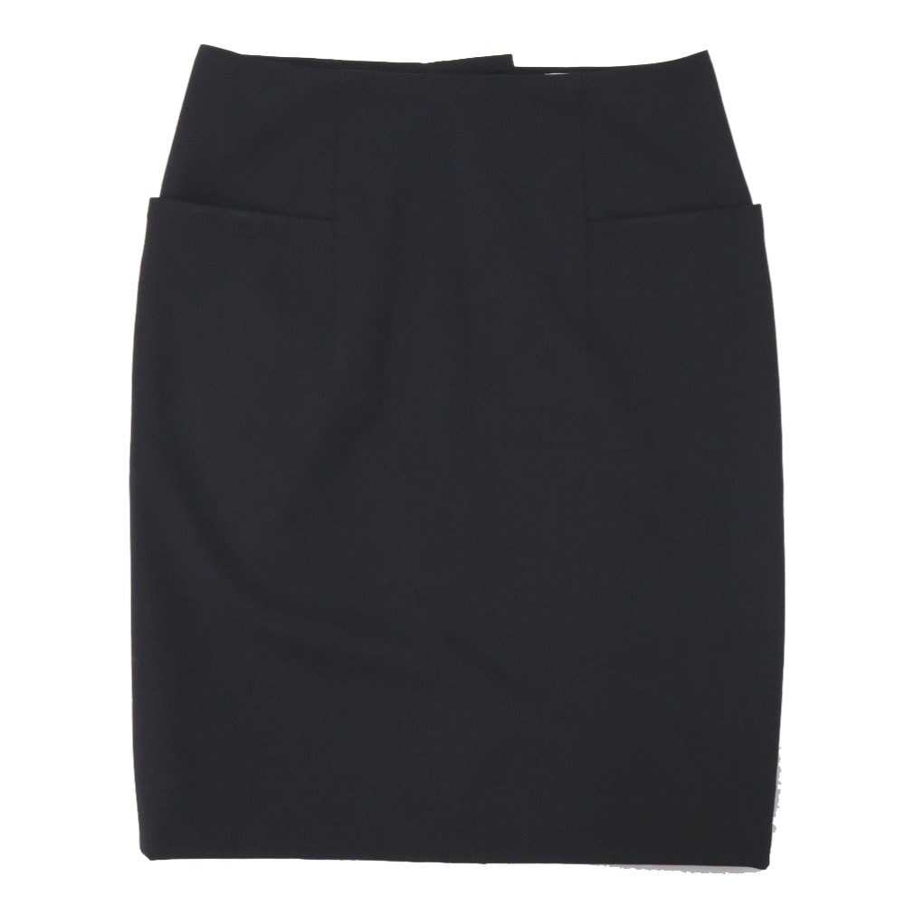エルメス     ウール ポリウレタン ブラック   スカート