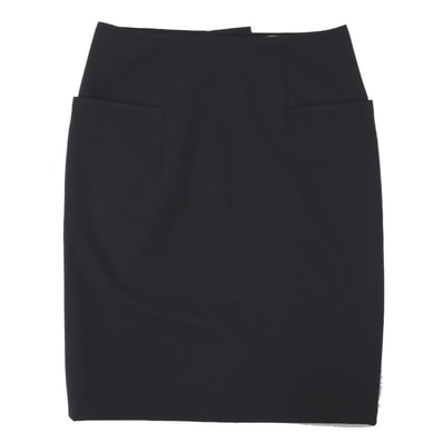 エルメス ウール ポリウレタン ブラック スカート
