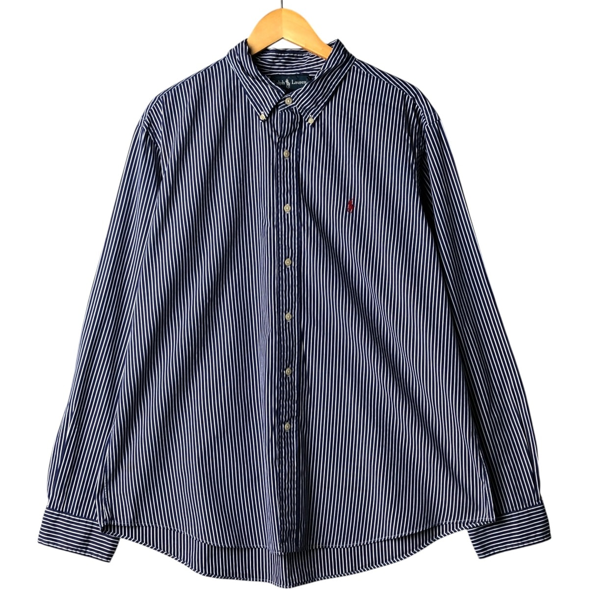 古着 ラルフローレン Ralph Lauren CUSTOM FIT 長袖 ボタンダウンストライプシャツ メンズXXL相当/eaa565596