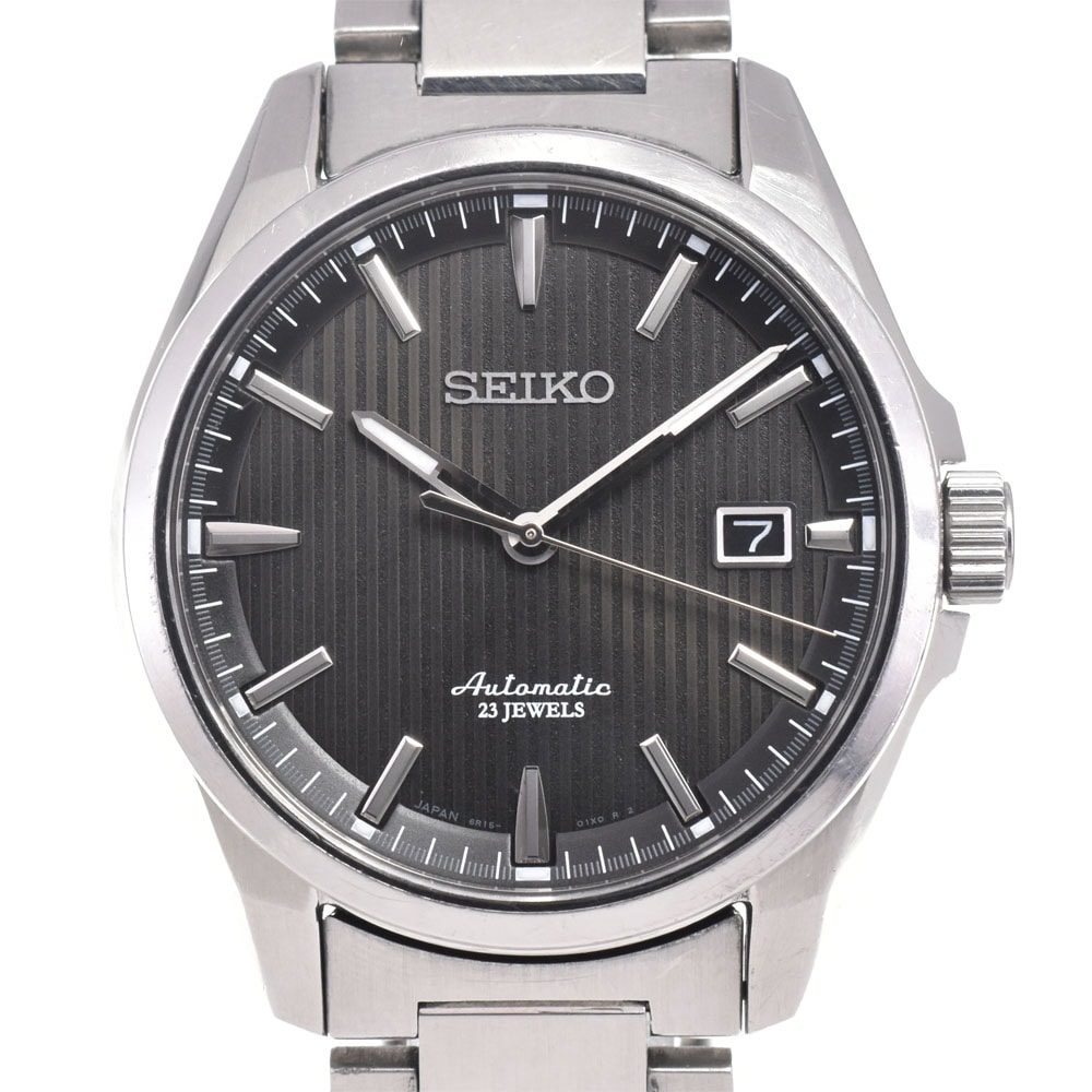 値下 セイコー SEIKO 6R15-02M0 プレサージュ デイト ブラック 自動巻き メンズ 腕時計 G#147492