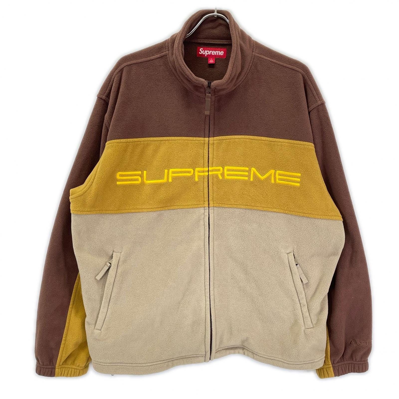 シュプリーム 23FW ブラウン系 POLARTEC ZIP フリースジャケット L