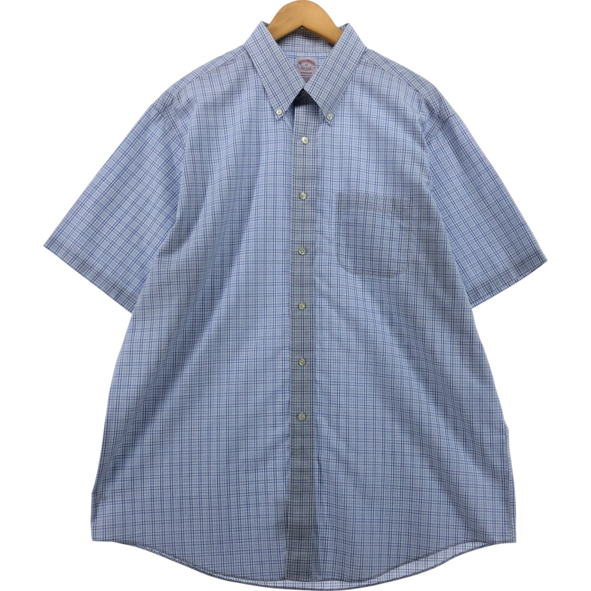 古着 ブルックスブラザーズ Brooks Brothers Est.1818 MADISON 半袖 ボタンダウン チェックシャツ メンズXL相当/eaa560177