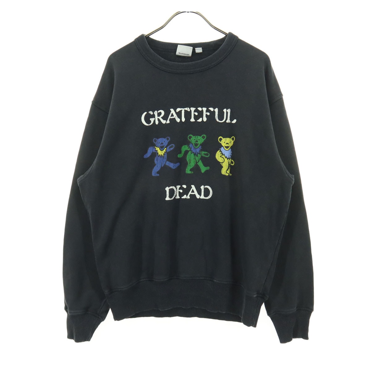 GU ジーユー Grateful Dead グレイトフル・デッド コラボ プリント柄 長袖 スウェット S ダークグレー系