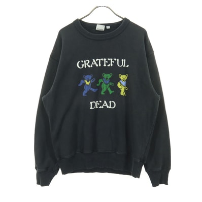 GU ジーユー Grateful Dead グレイトフル・デッド コラボ プリント柄 長袖 スウェット S ダークグレー系