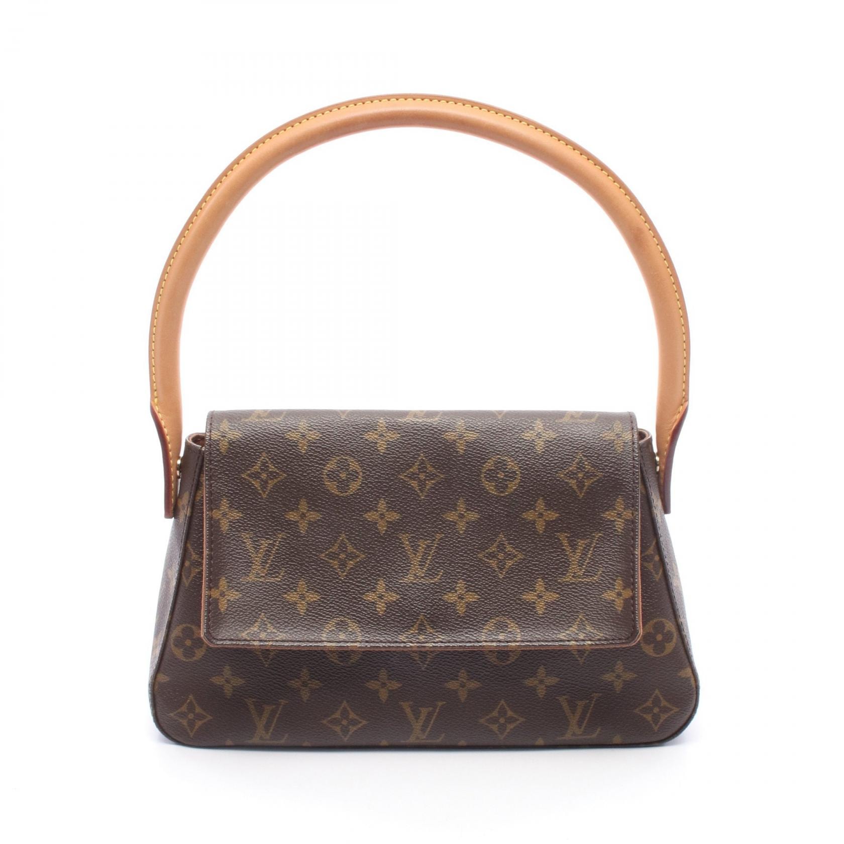 ルイ・ヴィトン LOUIS VUITTON ミニルーピング ハンドバッグ バッグ PVCコーティングキャンバス レザー モノグラム レディース ブラウン系 M51147 【中古】