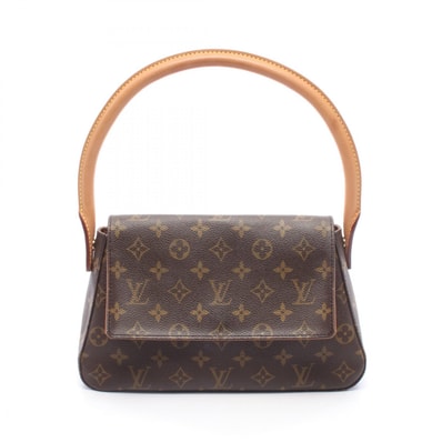 ルイ・ヴィトン LOUIS VUITTON ミニルーピング ハンドバッグ バッグ PVCコーティングキャンバス レザー モノグラム レディース ブラウン系 M51147 【中古】