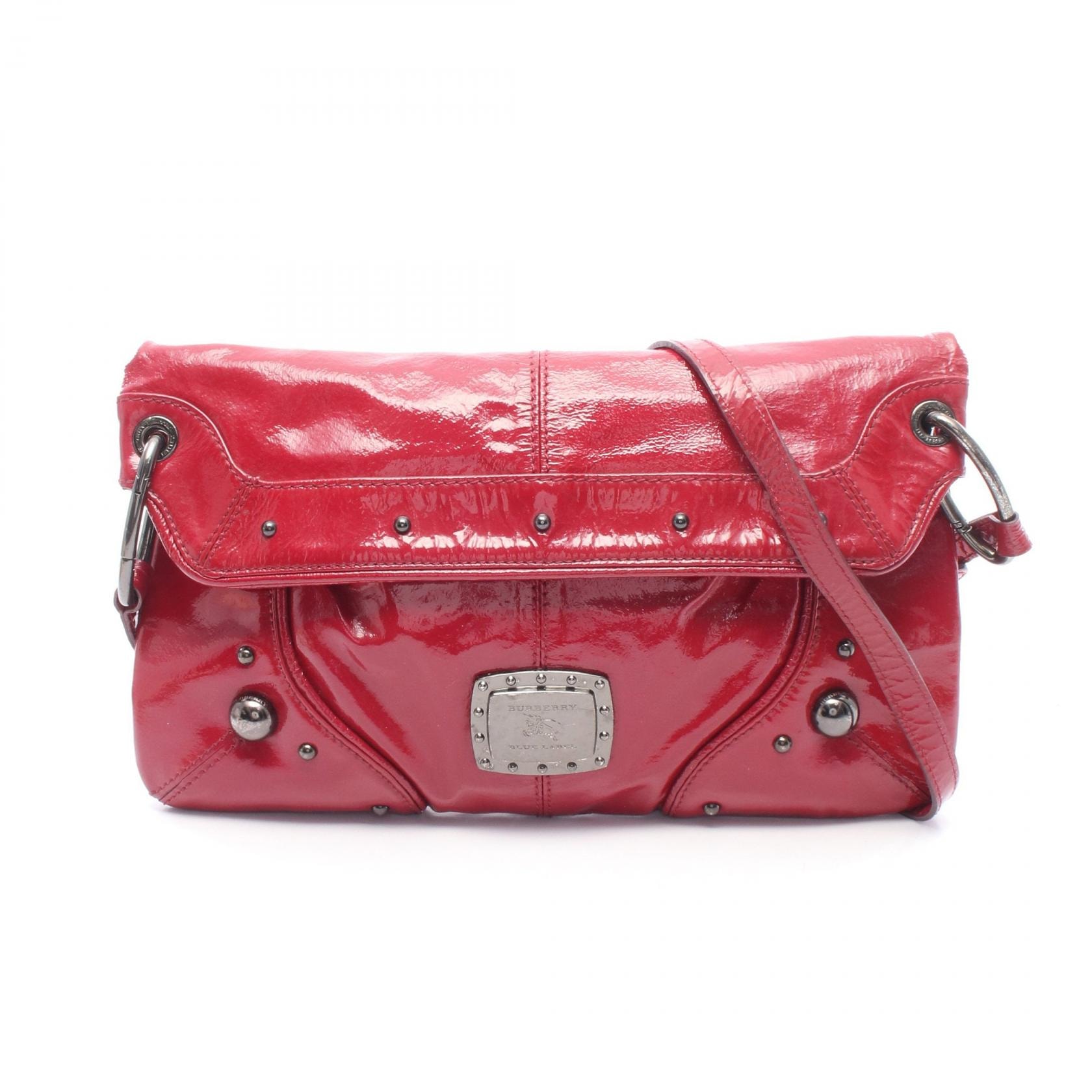 バーバリー BURBERRY ショルダーバッグ バッグ パテントレザー レディース レッド系 【中古】