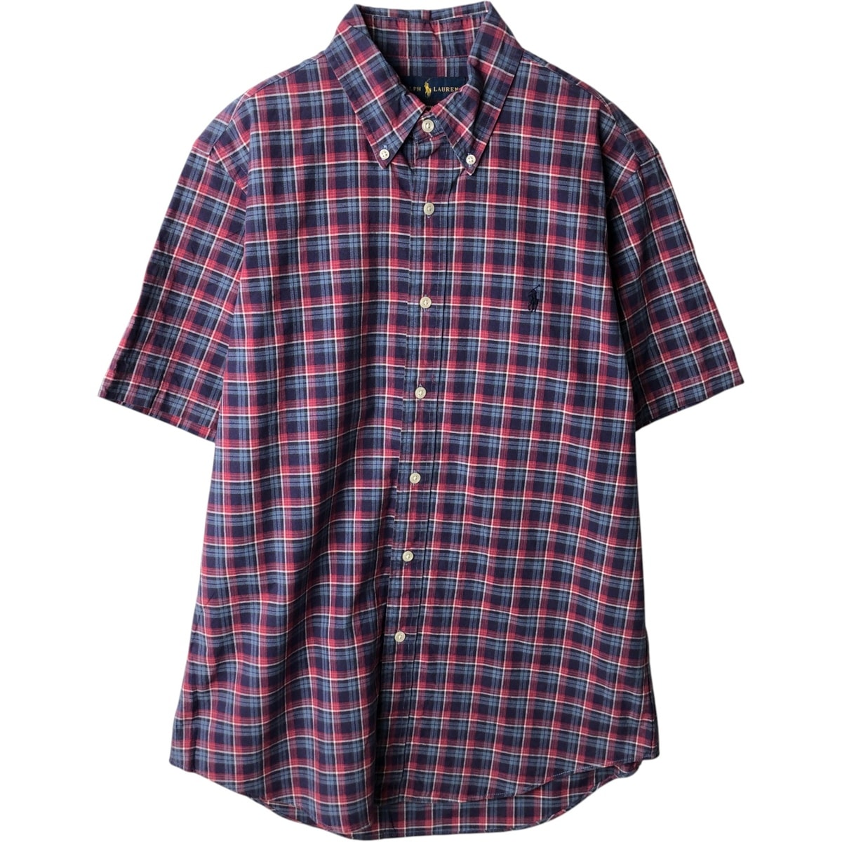 古着 ラルフローレン Ralph Lauren POLO RALPH LAUREN CUSTOM FIT 半袖 ボタンダウン チェックシャツ メンズM相当/eaa637718