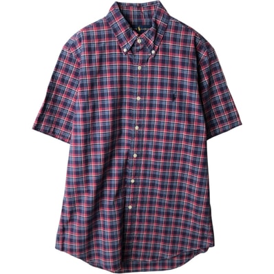 古着 ラルフローレン Ralph Lauren POLO RALPH LAUREN CUSTOM FIT 半袖 ボタンダウン チェックシャツ メンズM相当/eaa637718
