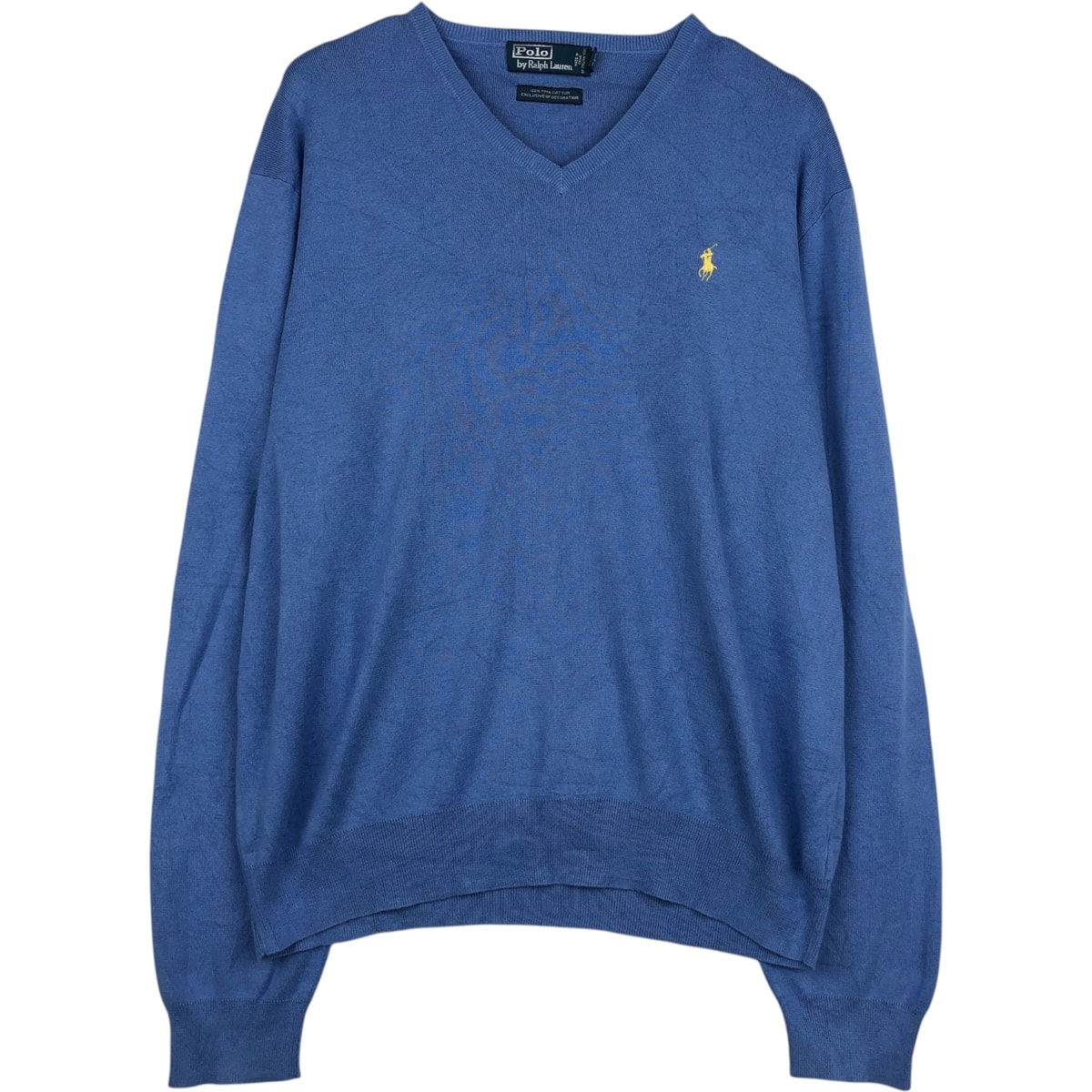 古着 ラルフローレン Ralph Lauren POLO by Ralph Lauren Vネック ピマコットンニットセーター メンズXL相当/eaa645878