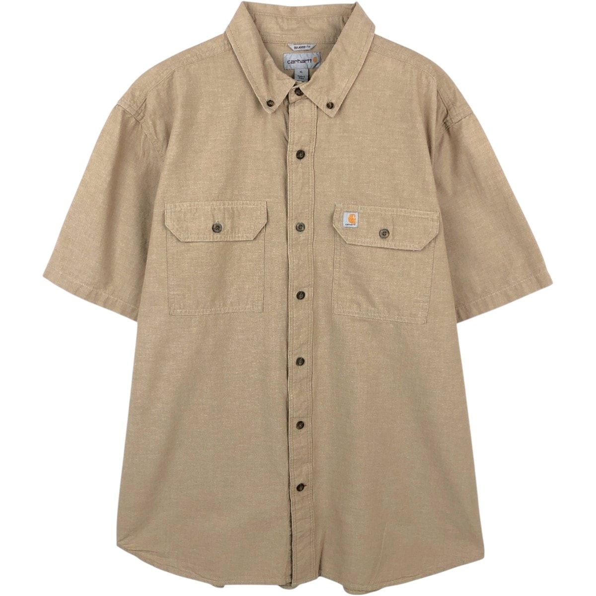 古着 カーハート Carhartt RELAXED FIT ボタンダウン 半袖 ワークシャツ メンズXL相当/eaa663592