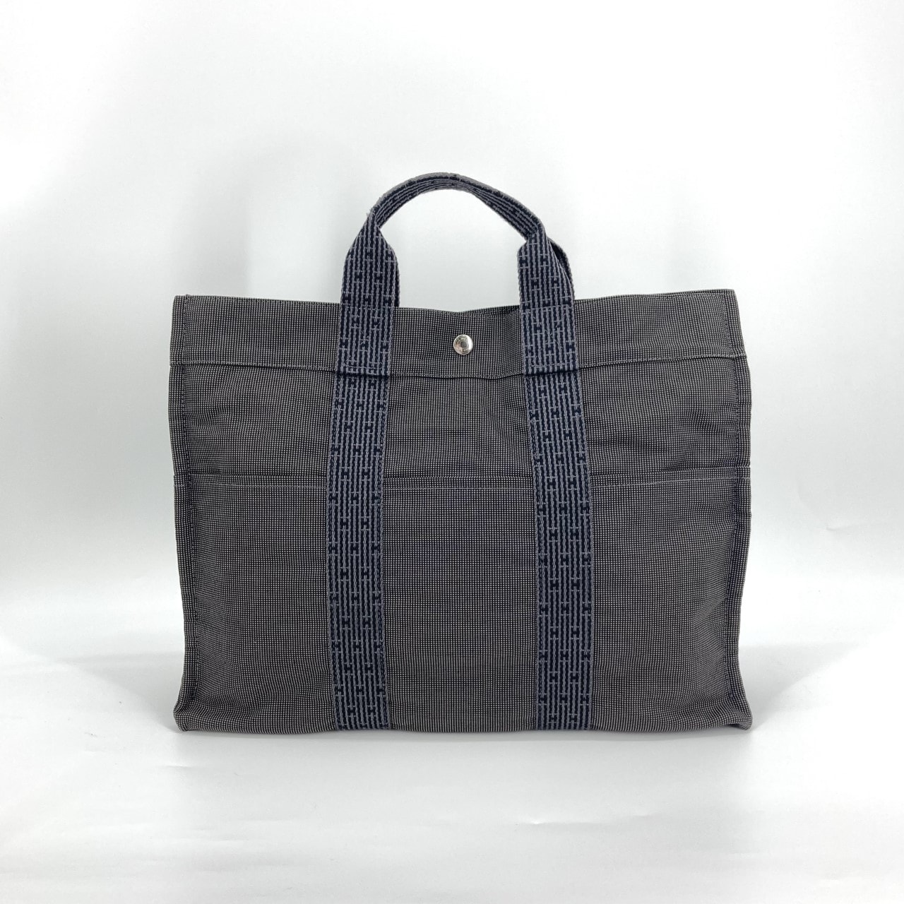 HERMES(エルメス) エールラインMM キャンバス オープンポケット トートバッグ グレー