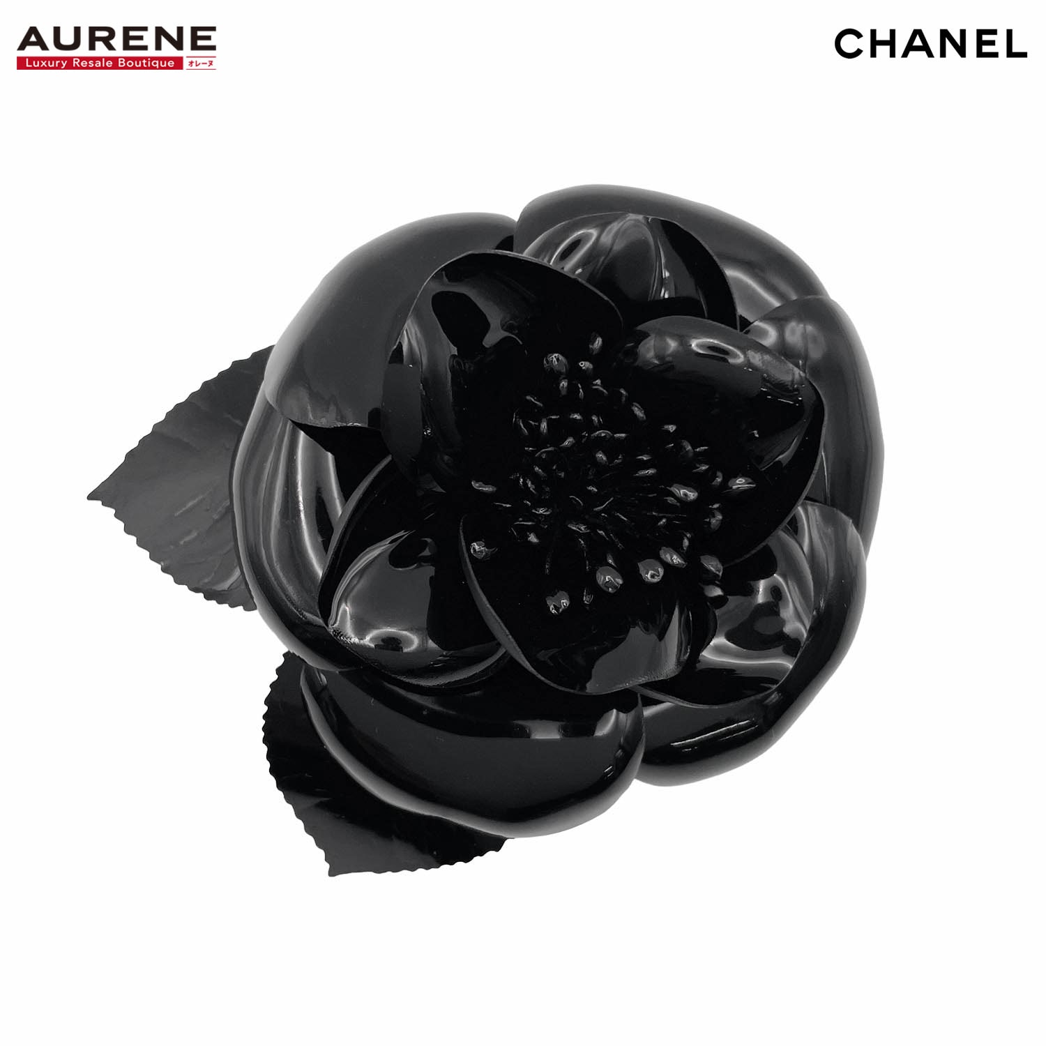 CHANEL シャネル ブローチ カメリア コサージュ  フラワー バッジ ブラック レディース 【中古】