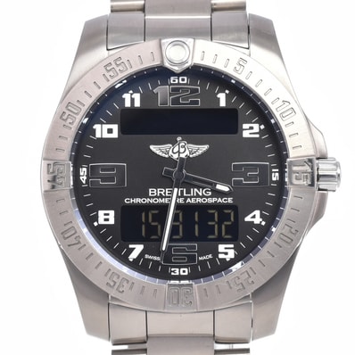 ブライトリング BREITLING E79363 エアロスペース エヴォ チタン ブラック クォーツ メンズ 良品 箱・保証書付き 腕時計 R#149391