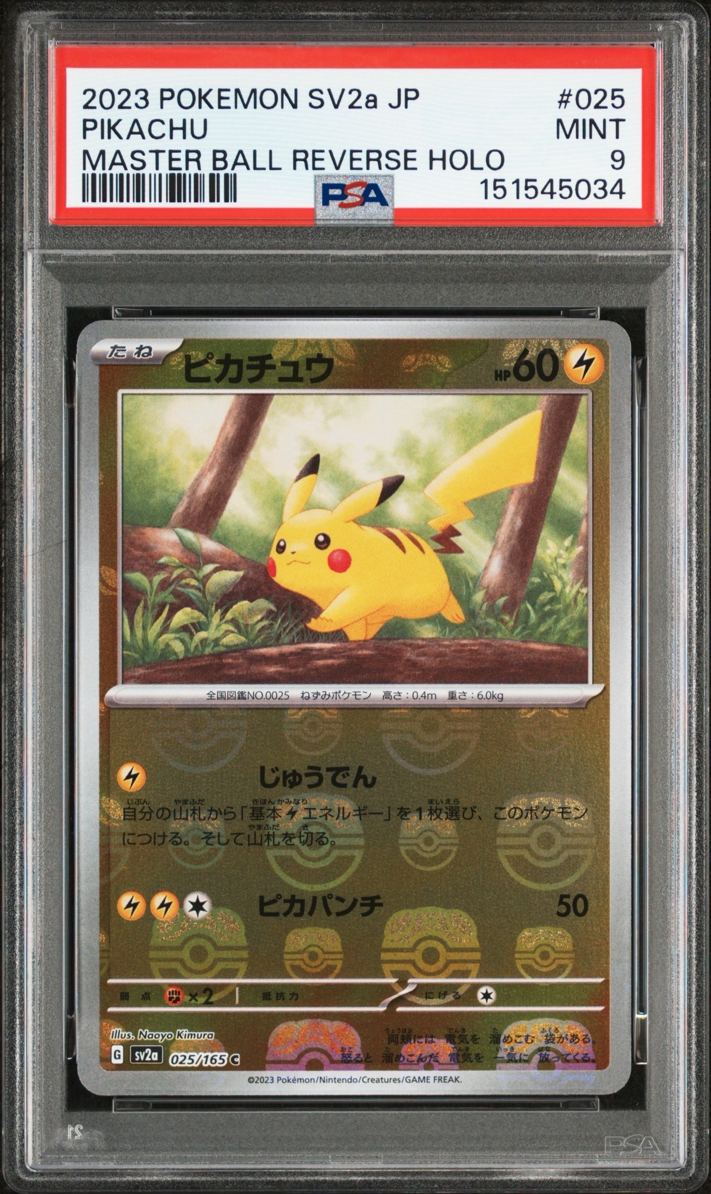 ピカチュウ（マスターボールミラー）SV2a ポケモンカード151 025/165 ピカチュウ:マスターボールミラー(C){雷}〈025/165〉[SV2a-Ma] – 晴れる屋2