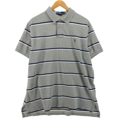古着 ラルフローレン Ralph Lauren POLO by Ralph Lauren CUSTOM FIT 半袖 ボーダー ポロシャツ メンズXXL相当/eaa560271