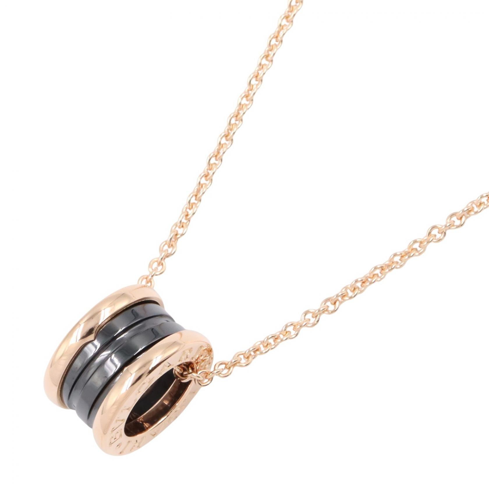ブルガリ BVLGARI B-zero1 ビーゼロワン ネックレス セラミック ネックレス ジュエリー K18PG(ピンクゴールド) セラミック レディース ゴールド系 / ブラック系 346083 【中古】