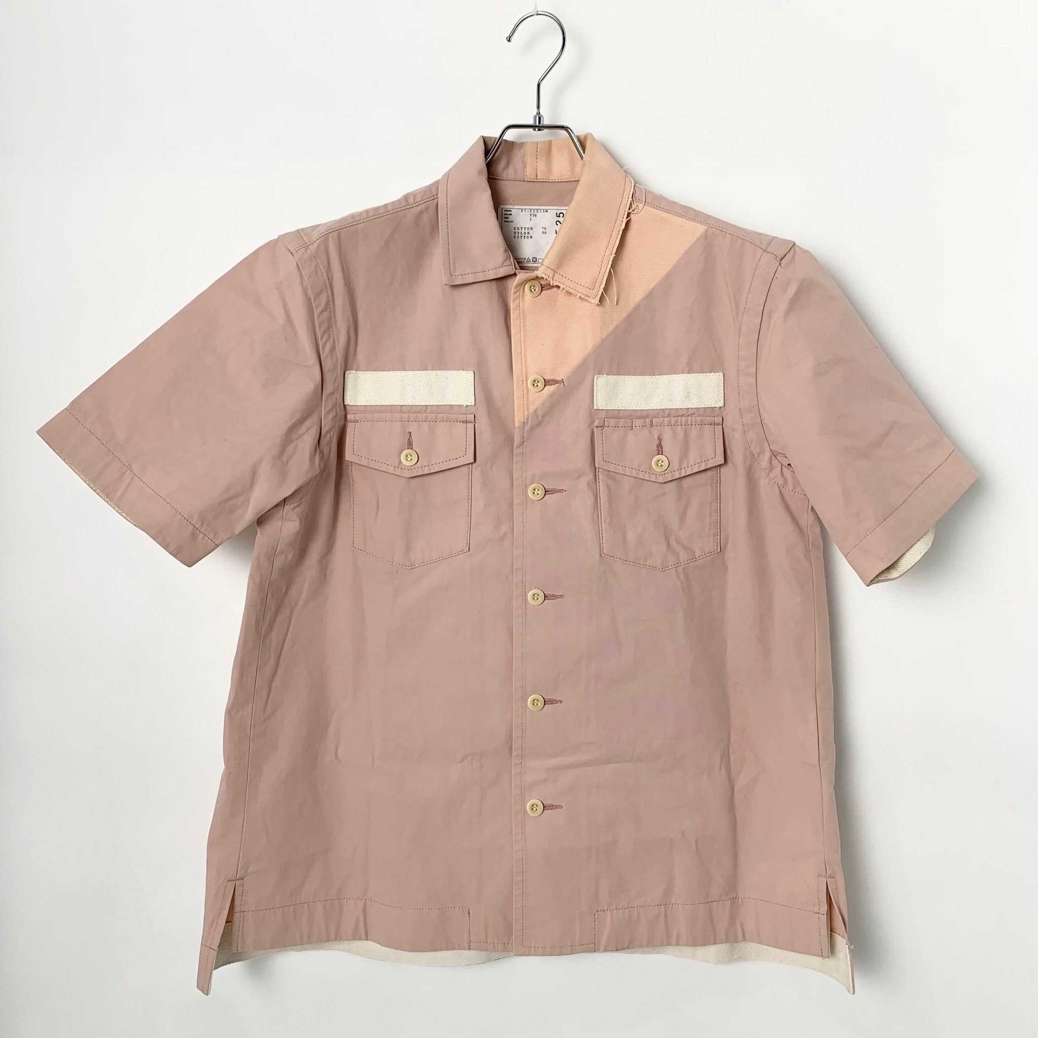 Sacai 21SS Cotton Nylon Oxford Shirt PINK