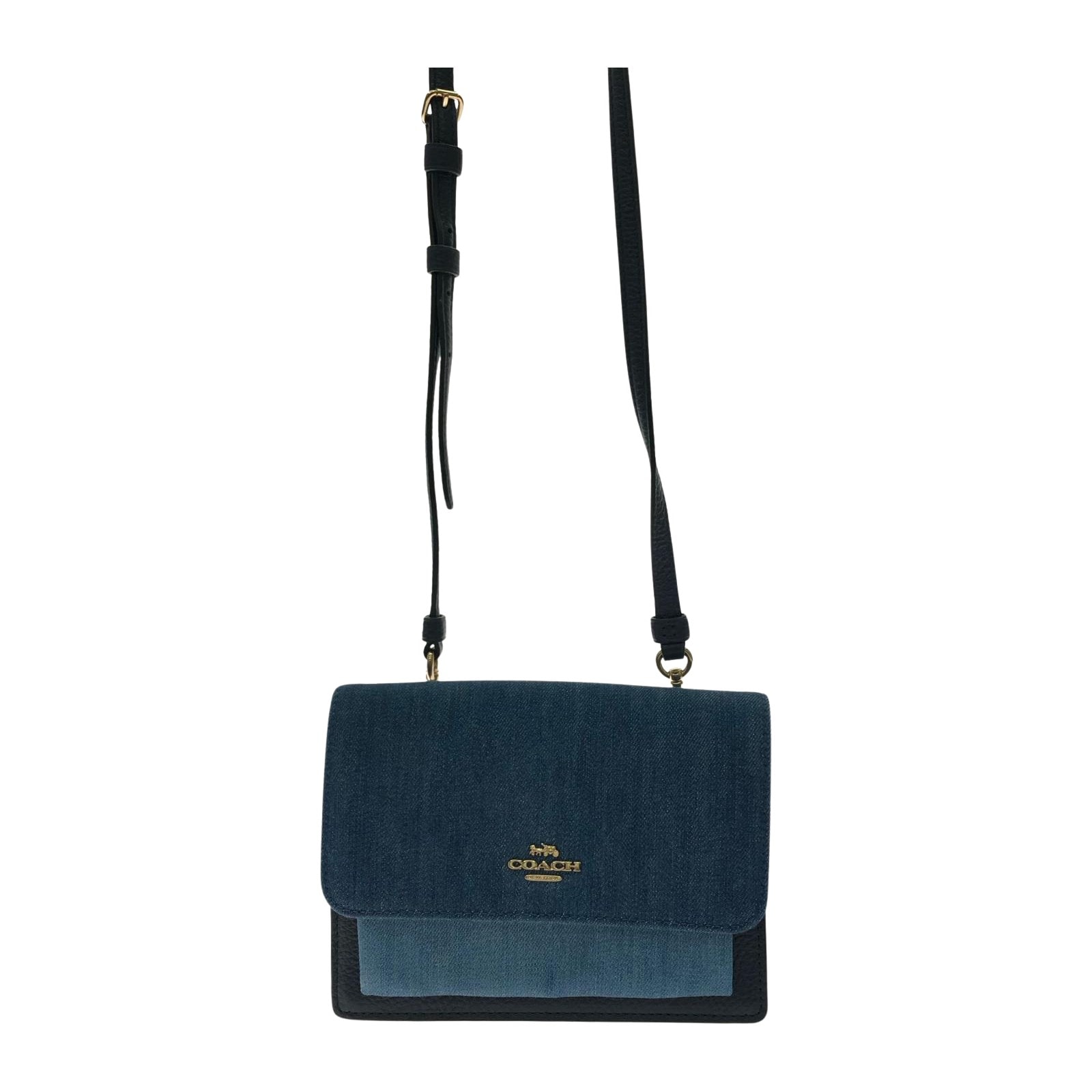 ▼▼COACH コーチ レディース ショルダーバッグ デニムキャンバス 斜め掛け C3325 ブルー/バイカラー