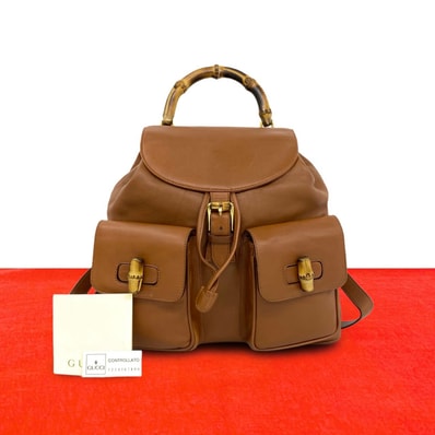 GUCCI グッチ バンブー レザー リュックサック ブラウン
53772