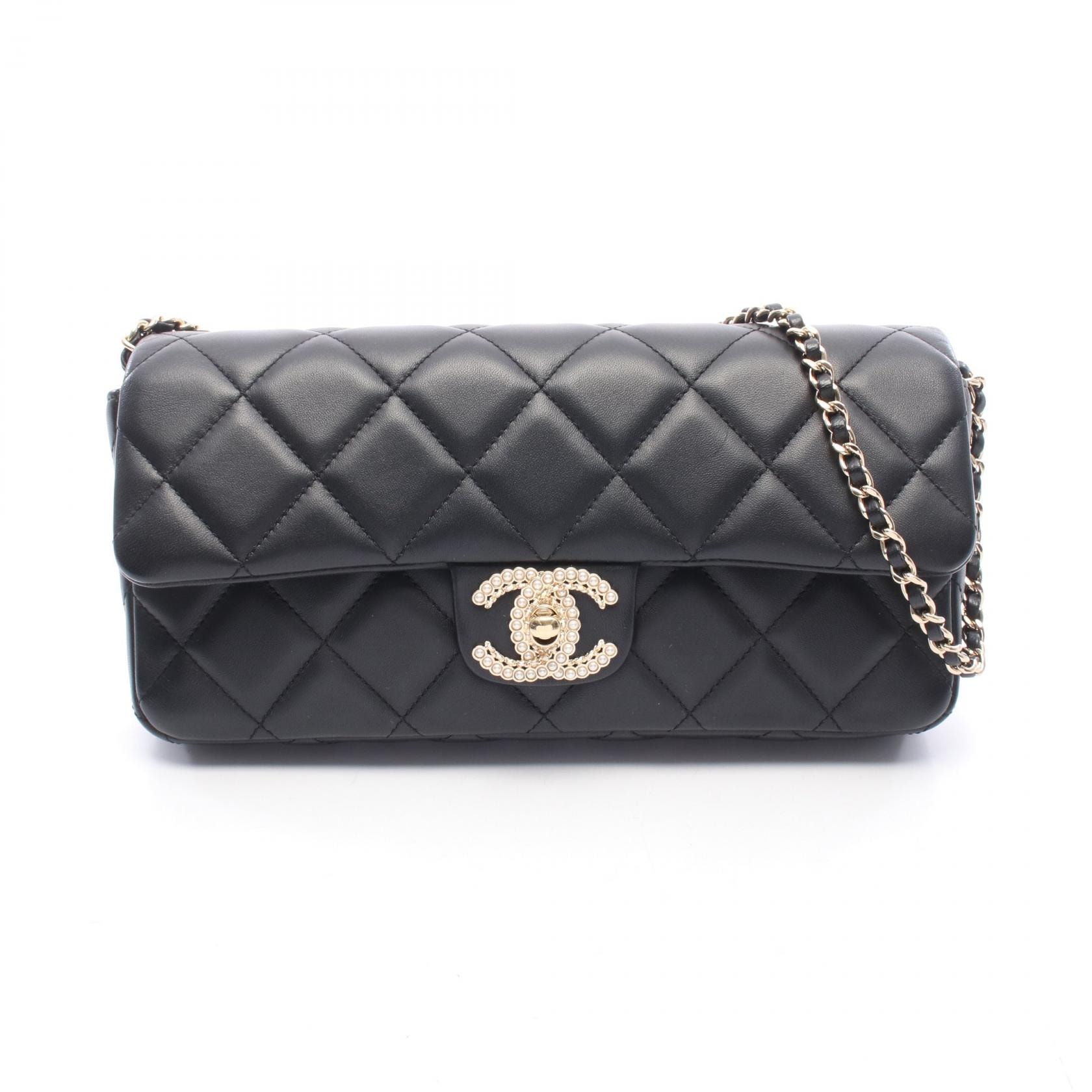 シャネル CHANEL マトラッセ クラッチ ショルダーバッグ バッグ ラムスキン(羊革) レディース ブラック系 【中古】