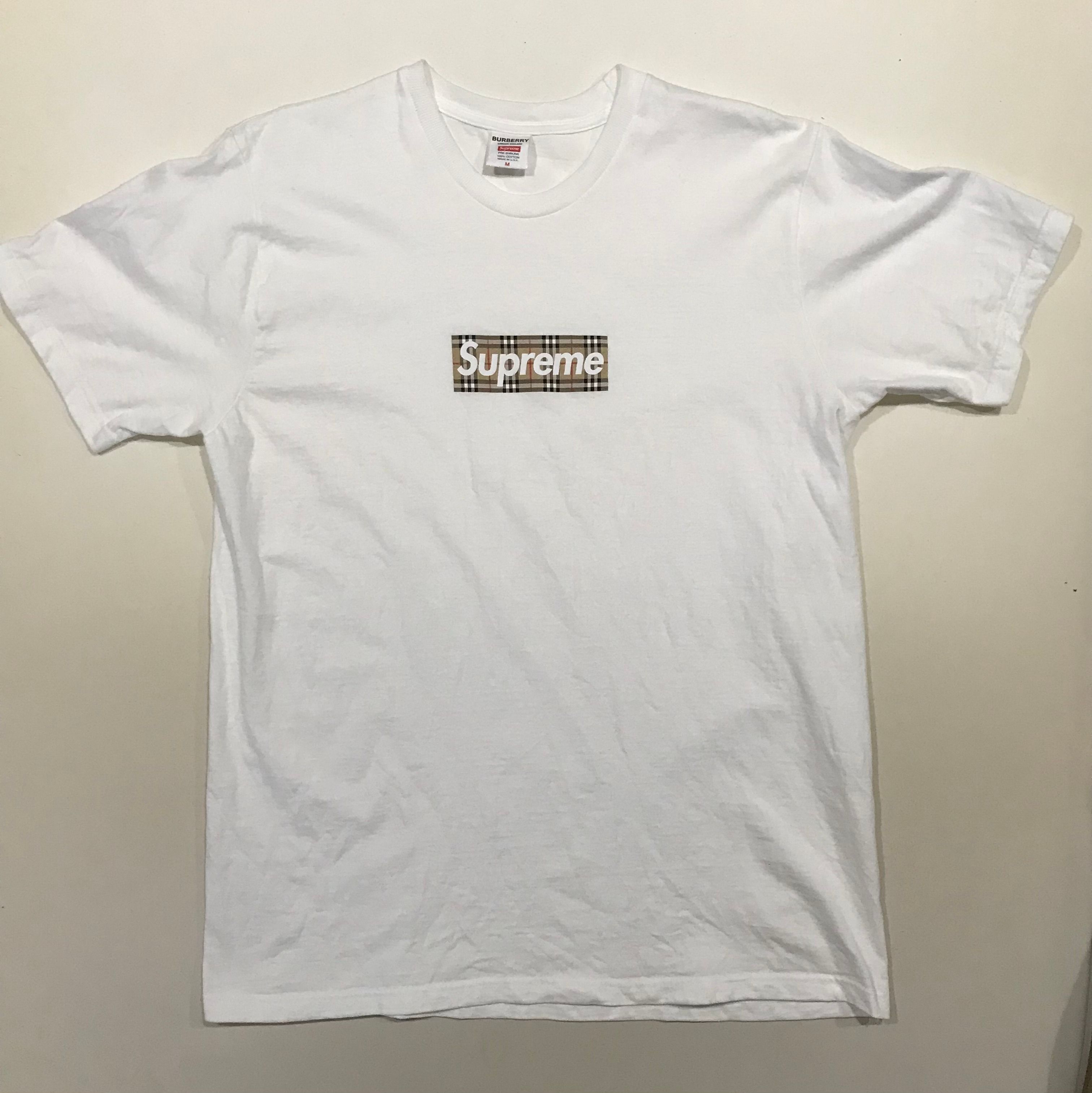 Supreme / Burberry Box Logo Tee "White"