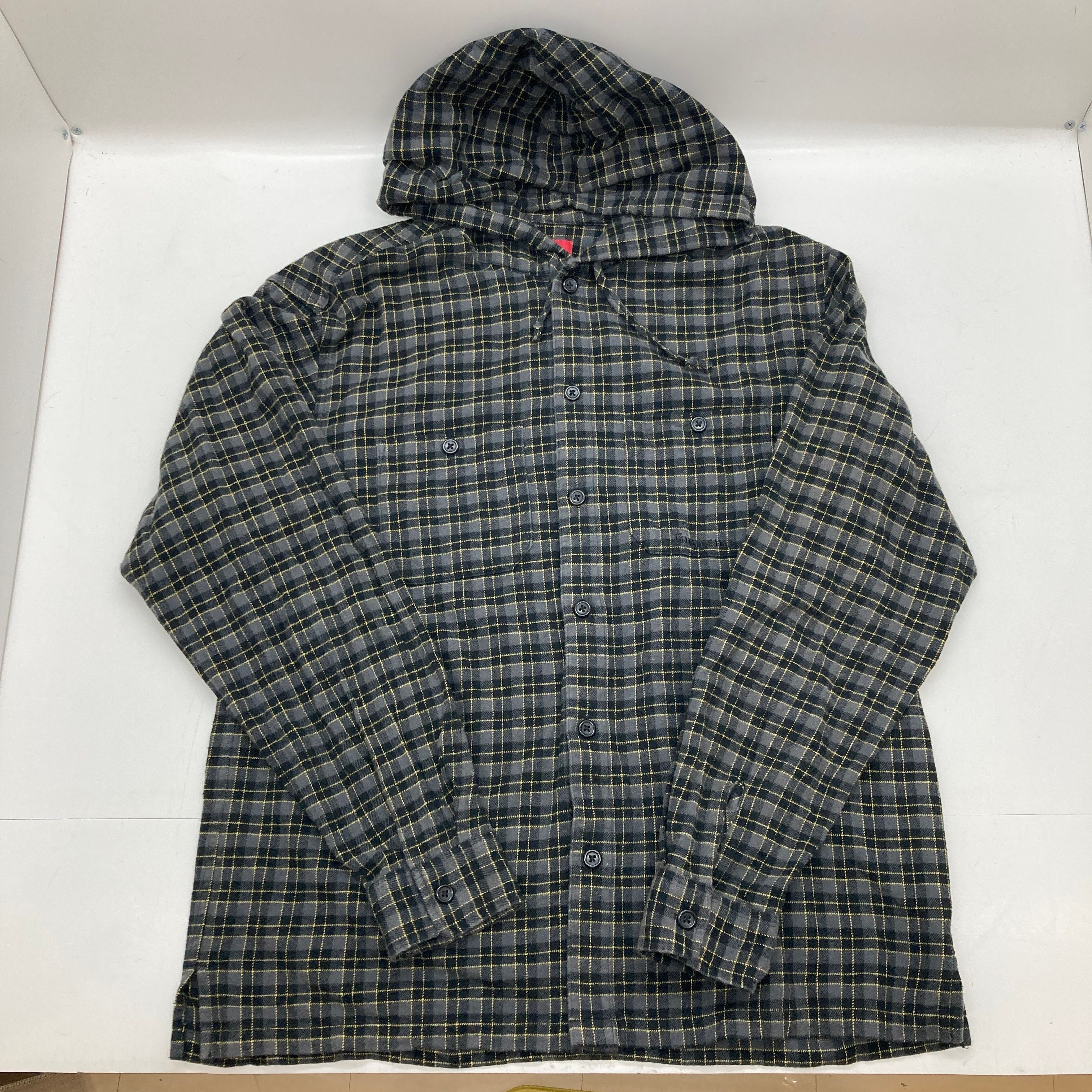 Supreme Mini Plaid Hooded Shirt "Black"