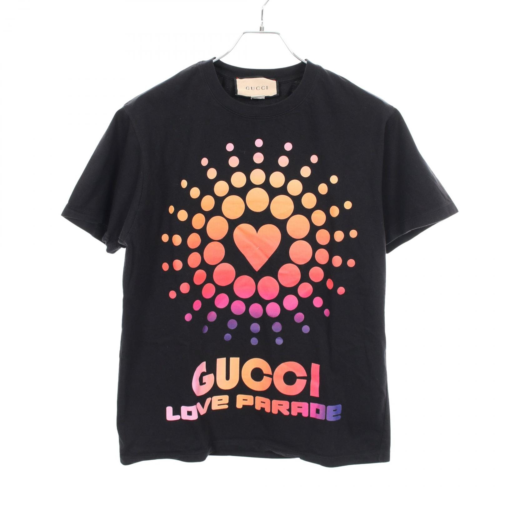 グッチ GUCCI Love Parade LA T-Shirt カットソー 衣料品 トップス コットン メンズ ブラック系 / オレンジ系 / ピンク系 【中古】