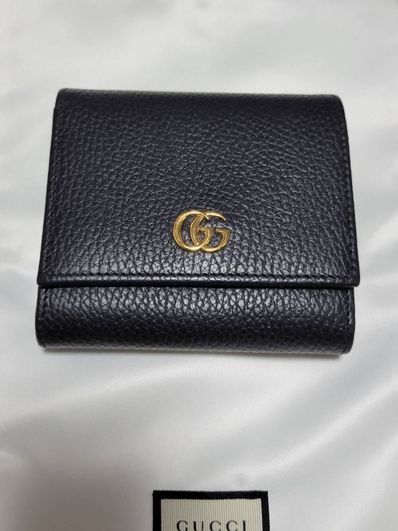 GUCCI GG Marmont Leather Card Case Wallet "Black"