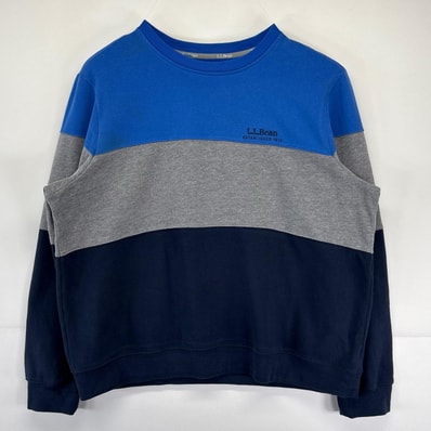 古着 エルエルビーン L.L.Bean スウェット 大きいサイズ クルーネック トレーナー ボーダー柄 XL マルチカラー メンズ
