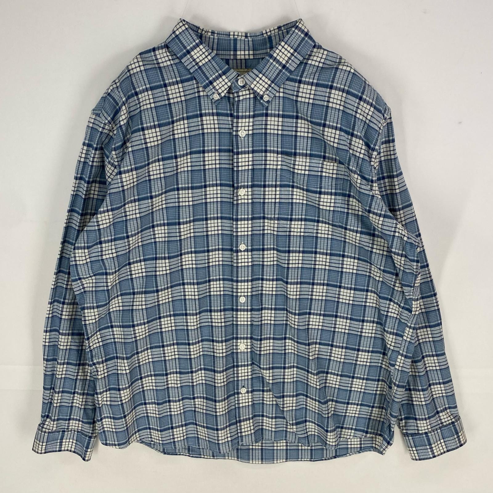 古着 00’s/00年代 エルエルビーン L.L.Bean 長袖シャツ ボタンダウン 胸ポケット ロングスリーブ XL ブルー系 チェック メンズ
