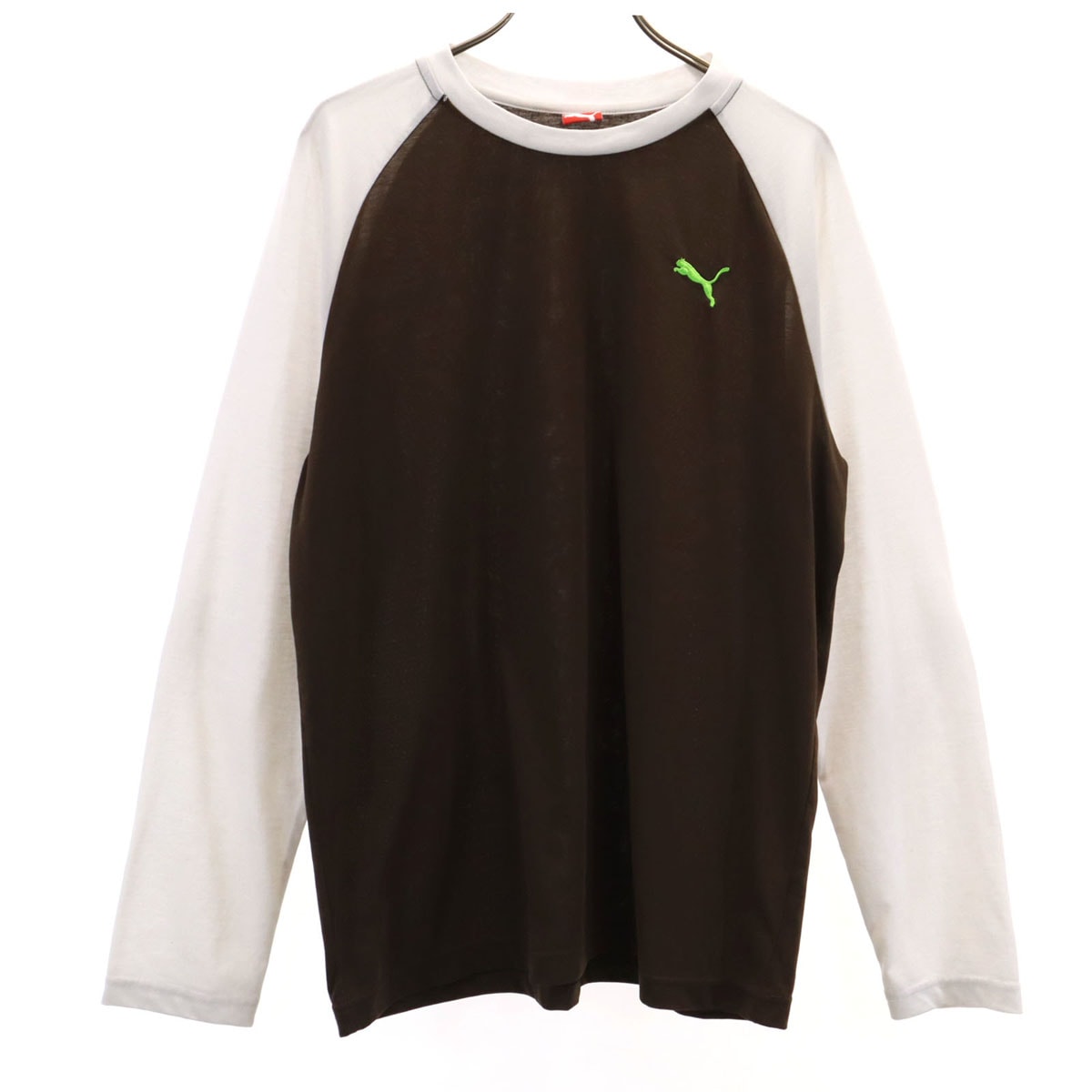 PUMA プーマ 長袖 Tシャツ L ブラウン ロンT ラグラン
