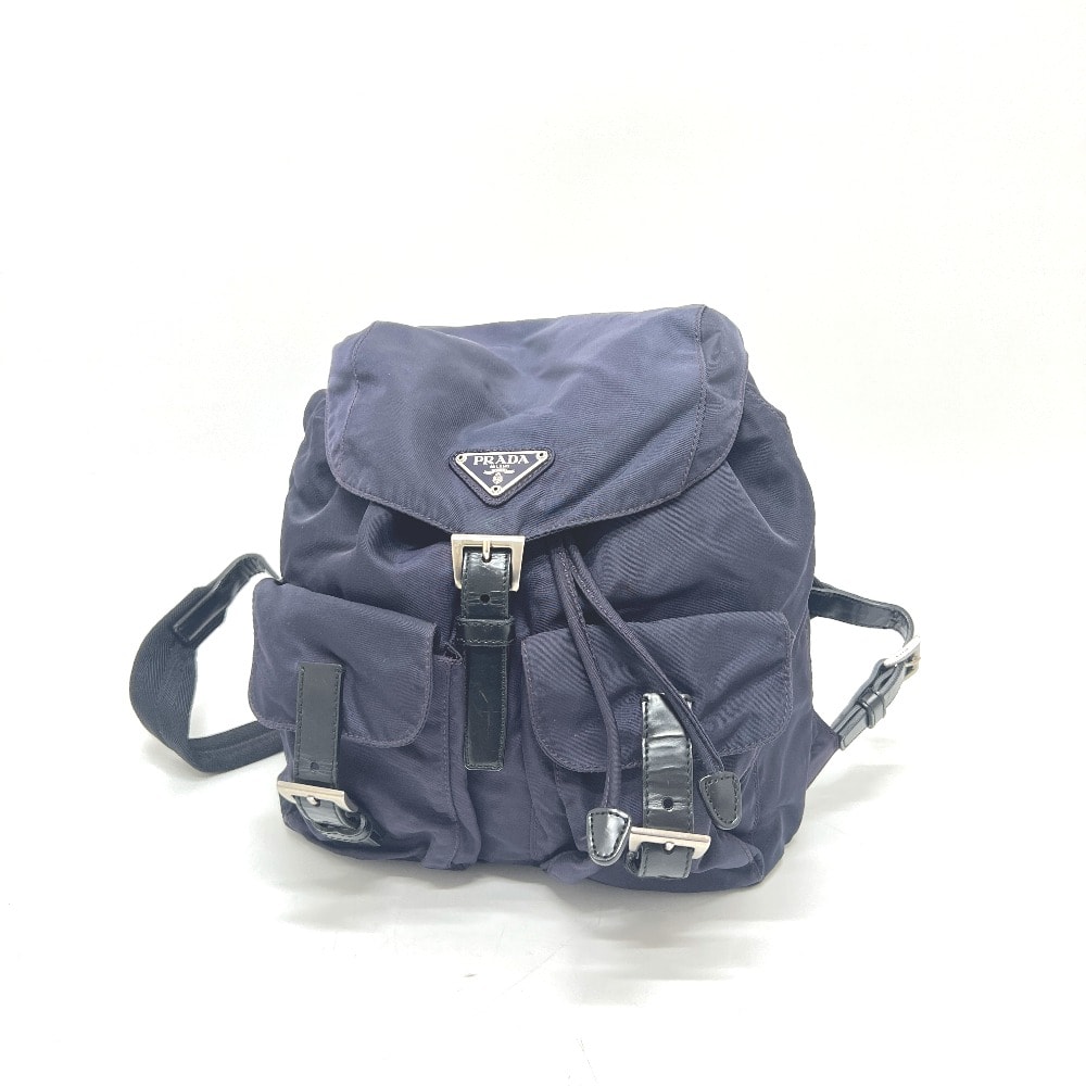 プラダ PRADA トライアングルロゴ 三角ロゴ プレート B6677 VELA カバン バックパック リュックサック ナイロン PRUGNA パープル系