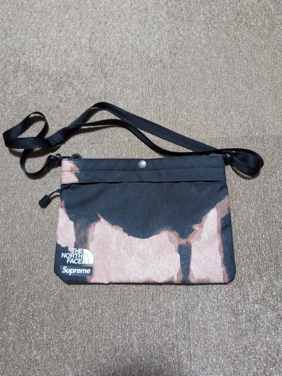 Supreme x The North Face Bleached Denim Print Shoulder Bag "Black"